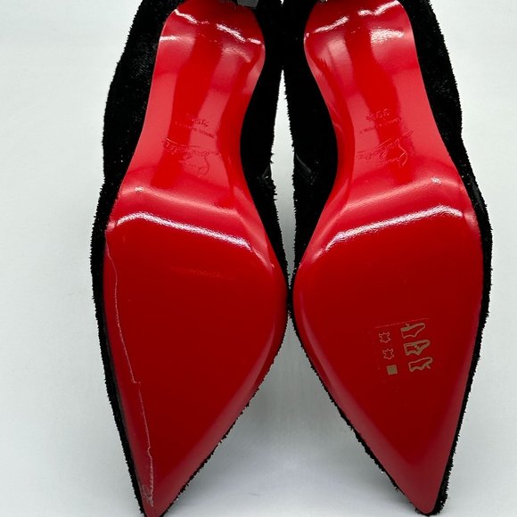 Christian Louboutin SO KATE BOOTY 100 Velours Papillon Ankle Boots Heels - Picture 14 of 16